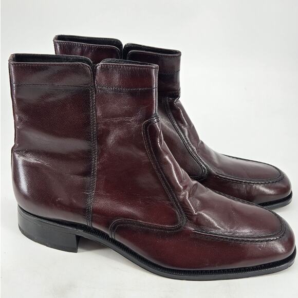 Florsheim Essex Moc Toe Zipper Boot Black Cherry Leather Sz 11.5 D NEW main image 13